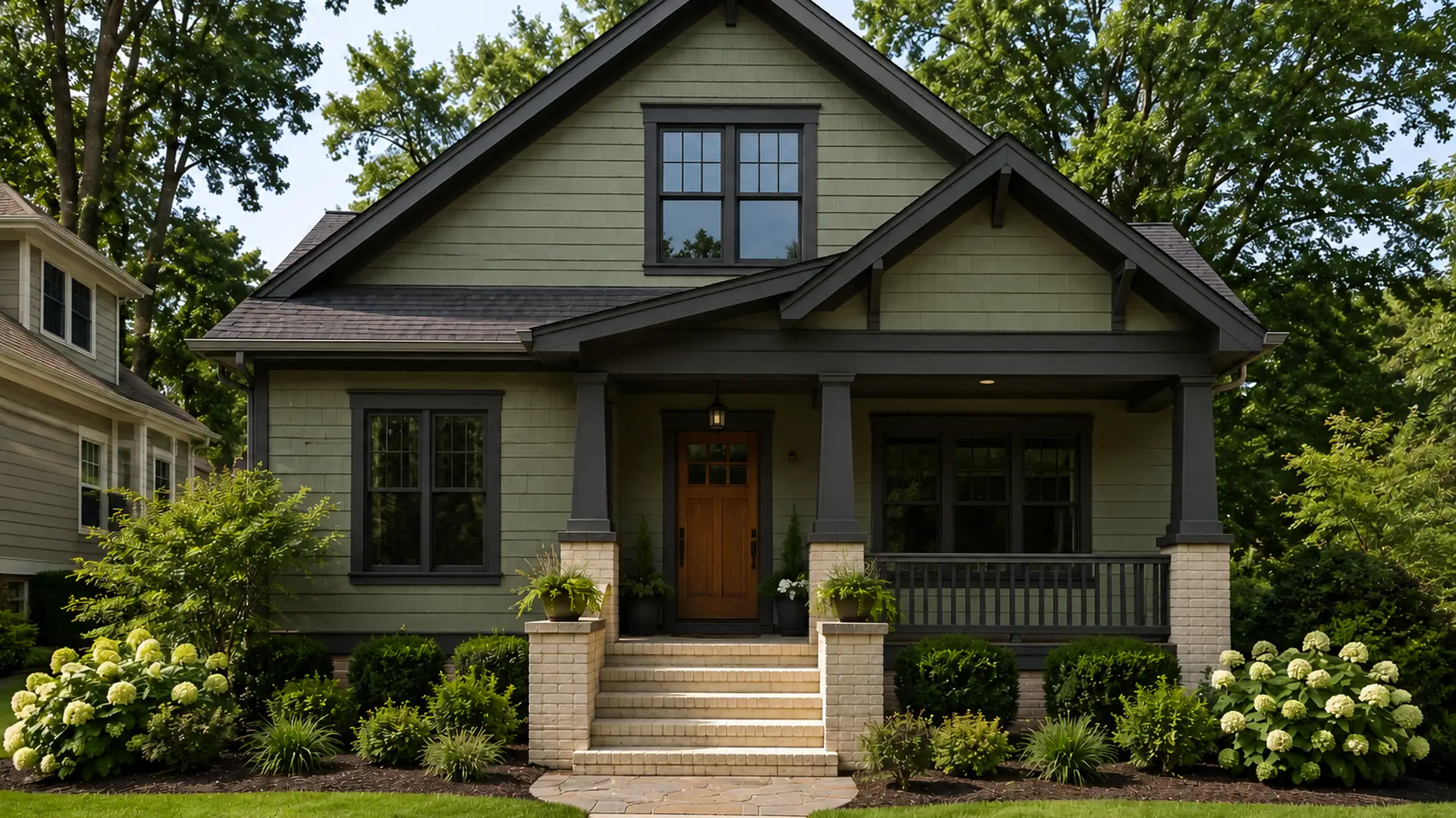Craftsman home exterior with faded siding before a professional repaint by Roly Home Services