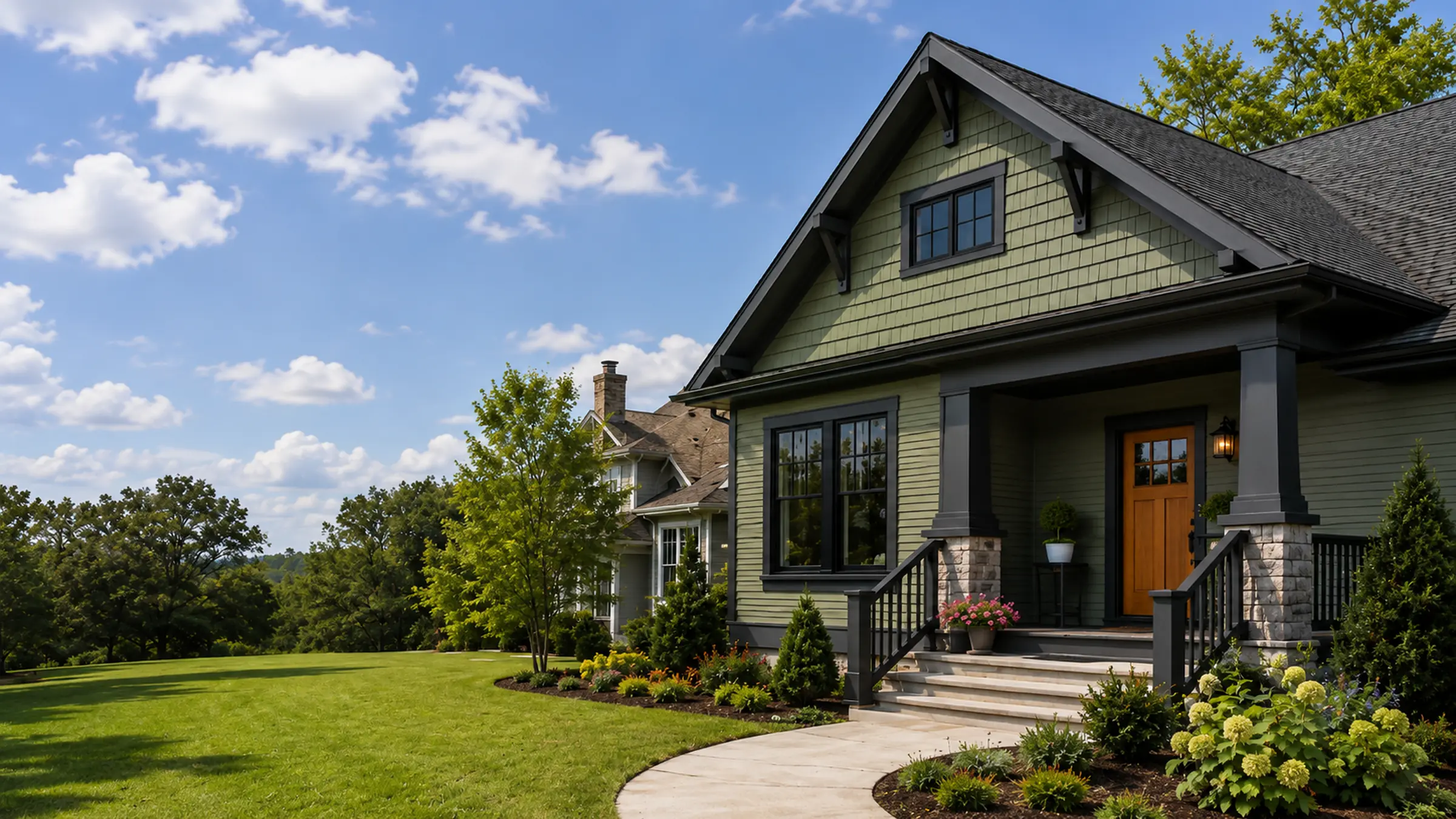 The same home in organic sage green